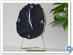 13. Natural Agate Analog Clock (Black)