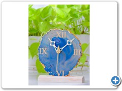 15. Natural Agate Analog Clock (Blue)